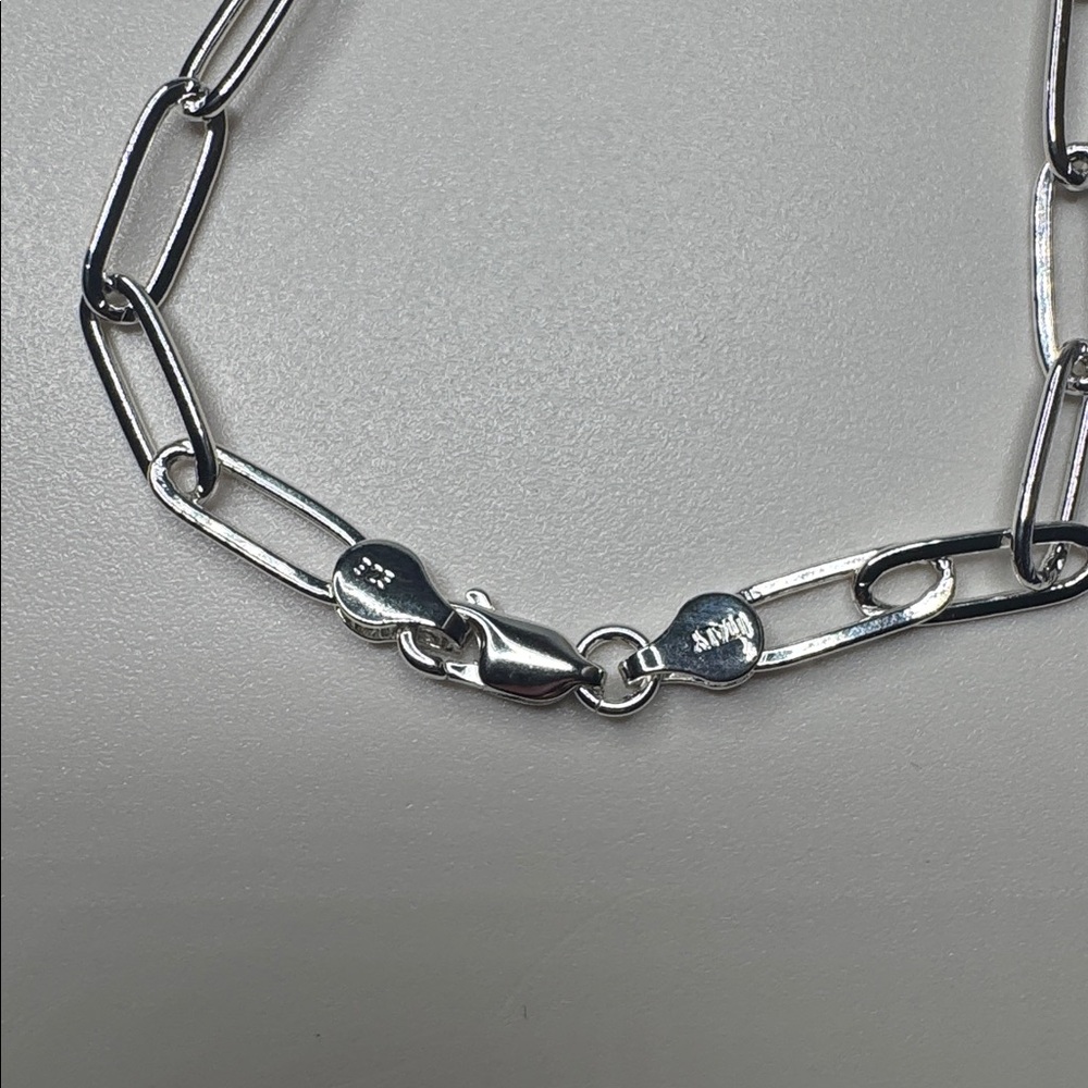 Silver Paperclip Chain Necklace - Picture 3 of 4